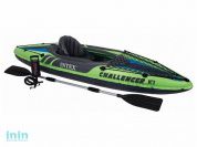 Надувная лодка-каяк одноместная Challenger K1, 274x76x33 см + весла алюмин., насос ручной, INTEX