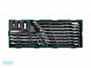 Набор-сет ключей комбинир. с перекл. трещоткой 15предм. TOPTUL (GTA1541)