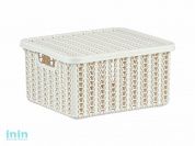 Ящик для хранения с крышкой ВЯЗАНИЕ 85х148х170мм (белый) (IDEA)