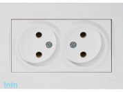 Розетка 2-ая (скрытая, б/з, керамика) белая, RITA, MUTLUSAN (16 A, 250 V, IP 20)