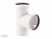 Тройник для малошумной канализации, белый 50/50х87 РосТурПласт