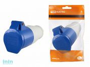 Розетка силовая 223 переносная 32А 220В 3 pin 2Р+РЕ IP44 TDM (32А 220В 3 pin 2Р+РЕ IP44)