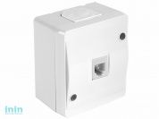 Розетка компьютерная 1хRJ45 (Cat5e, открытая) белая, NEMLIYER, MUTLUSAN (16 A, 250 V, IP 44)