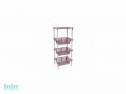 Этажерка "Krita mix" 4-х секционная, коралл, BEROSSI (Изделие из пластмассы. Размер 401 х 278 х 935 мм)