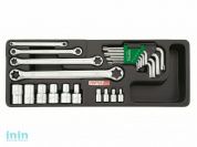 Набор-сет головок и ключей 23пр. 434х176мм TOPTUL (GAAT2302)