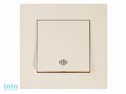 Выключатель 1-клав. (c подсветкой, скрытый, пруж. зажим) кремовый, RITA, MUTLUSAN (10 A, 250 V, IP 20)