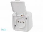 Розетка 1-ая (открытая, б/з, брызг. защ.) белая, Стандарт, Юпитер (RA16-201-Б) (ЮПИТЕР)