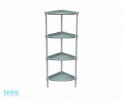 Этажерка угловая с полками "Krita" 4-х секционная, серая мистерия, BEROSSI (Изделие из пластмассы. Размер 396 х 275 х 945  мм)