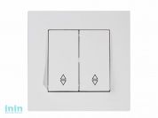 Выключатель проходной 2-клав. (скрытый, пруж. зажим) белый, RITA, MUTLUSAN (10 A, 250 V, IP 20)