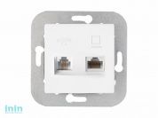 Розетка 2-ая комби телефонная+компьютерная (скрытая) белая, Уют, Bylectrica (Розетка  ТРК-002 Гарантийный срок:24 месяца)