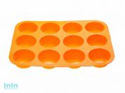 Форма для выпечки, силиконовая, прямоугольная на 12 кексов, 33 х 25 х 3 см, оранж., PERFECTO LINEA