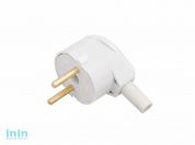 Вилка угловая (б/з, 6А, 250В) белая, Bylectrica (Вилка штепсельная с боковым подводом провода Гарантийный срок:24 месяца)