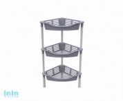 Этажерка угловая с корзинками "Krita"  3-х секционная, сиреневый туман, BEROSSI (Изделие из пластмассы. Размер 396 х 275 х 687  мм)