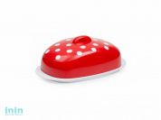 Масленка "Marusya", красный полупрозрачный, BEROSSI (Изделие из пластмассы. Размер 190 х 108 х 71 мм)