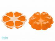 Форма для выпечки, силиконовая, круглая на 6 сердец, 25 х 4.5 см, оранжевая, PERFECTO LINEA