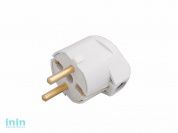 Вилка угловая (с/з, 16А, 250В) белая, Bylectrica (Вилка штепсельная с заземляющим контактом и боковым подводом провода Гарантийный срок:24 месяца)