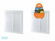 Решетка вентиляционная неразъемная с москитной сеткой, бел. 150х150 TDM