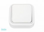 Выключатель 1 клав. (открытый, 6А) белый, Пралеска, Bylectrica (одноклавишный открытой установки  задн.крышка Гарантийный срок:24 месяца)