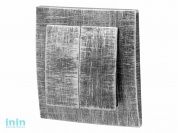 Выключатель 2 клав. (cкрытый, 6А) серебро, Стандарт, Юпитер (VS 56-232 ЧС) (ЮПИТЕР)