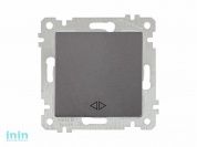 Выключатель промежуточный многопозиционный (скрытый, без рамки, пруж. зажим) дымчатый, RITA, MUTLUSA (10 A, 250 V, IP 20  перекрестный  (промежуточный
