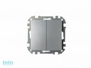 Выключатель 2 клав. (cкрытый, 10А) серебро, Стиль, Bylectrica (Выключатель  двухклавишный скрытой установки серебро Гарантийный срок:24 месяца)