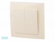 Выключатель 2 клав. (cкрытый, 6А) бежевый, Стандарт, Юпитер (VS 56-232-БЖ) (ЮПИТЕР)