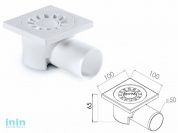 Сливной трап горизонтальный D 50 решетка пласт. 100х100 мм, NOVA