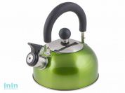 Чайник со свистком, нержавеющая сталь, 1.2 л, серия Holiday, зеленый металлик, PERFECTO LINEA (диаметр 16,5 см, высота 13,5 см, общий объем изделия 1,