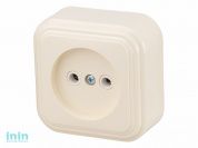 Розетка 1-ая (открытая, б/з) бежевая, Стандарт, Юпитер (RA 16-131-БЖ) (ЮПИТЕР)