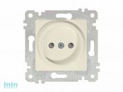 Розетка 1-ая (скрытая, без рамки, б/з, шторки) кремовая, RITA, MUTLUSAN (16 A, 250 V, IP 20)