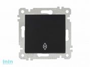 Выключатель проходной 1-клав. (скрытый, без рамки, пруж. зажим) черная, RITA, MUTLUSAN (10 A, 250 V, IP 20)