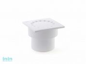 Сливной трап вертикальный D 110 решетка пласт. 150х150 мм, белый РосТурПласт (Трап пластиковый 110 вер.)