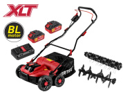 Аккум. аэратор-скарификатор WORTEX CAE 3736 ALL1 XLT SET БЕСЩЁТ.ДВИГ., 18В+18В, шир. 37 см (2 4Ач акб, зу, вал для аэрации, вал для скарификации, 5 рег.высоты, 45 л травосборник)
