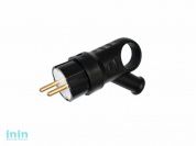 Вилка угловая с ушком (с/з, 16А, 250В) черная, Bylectrica (Вилка угловая с ушком штепсельная с заземляющим контактом Гарантийный срок:24 месяца)