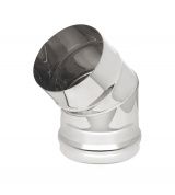 Колено нерж. (AISI 430/0,5мм) 2 секции 45* д.200