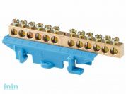 Шина "N" нулевая 6х9мм 12 групп c изолятором на DIN-рейку бол. стойка Юпитер (ЮПИТЕР)