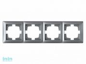 Рамка 4-местная серебро, Стиль, Bylectrica (Рамка четырехместная серебро, Стиль Гарантийный срок:24 месяца)