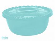 Миска круглая 5л. с крышкой (аквамарин) (аквамарин) (IDEA)