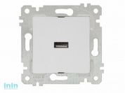 Розетка 1-ая USB (скрытая, без рамки) белая, RITA, MUTLUSAN (USB charge, 5V-2х)
