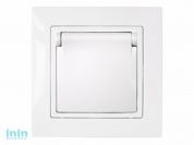 Розетка 1-ая с з/к крышкой (скрытая, с/з, з/ш,брызг. защ.) белая, Уют, BYLECTRICA (Гарантийный срок:24 месяца)