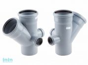 Крестовина двухплоскостная для внутренней канализации 110/110х45/50/50 правая, тыл РосТурПласт (Крестовина 2-х плоскостная110х110х45х50х50х50)