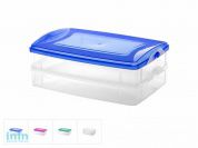 Контейнер пласт. прямоуг. 2x1.2 л, с крышкой, Frigo, DRINA (цвета в ассортименте)
