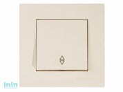 Выключатель проходной 1-клав. (скрытый, винт. зажим) кремовый, RITA, MUTLUSAN (10 A, 250 V, IP 20)