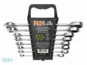 Набор ключей комбинир. 8-19мм 8шт трещоточных PRO STARTUL (PRO-7108) (сатинированное покрытие, 72 зуба)