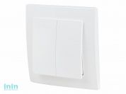 Выключатель 2 клав. (cкрытый, 6А) белый, Стандарт, Юпитер (VS 56-232 Б) (ЮПИТЕР)