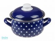 Кастрюля стальная эмалированная, 3.8 л, серия Горошек, PERFECTO LINEA (диаметр 20 см, высота 13 см)