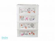 Комод Bongo 4-х секционный, снежно-белый, Париж, BEROSSI (Изделие из пластмассы. Размер 540 х 382 х 820 мм)