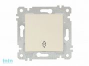 Выключатель проходной 1-клав. (скрытый, без рамки, пруж. зажим) кремовый, RITA, MUTLUSAN (10 A, 250 V, IP 20)