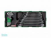 Набор-сет ключей рожк. + шестигр. 18предм. TOPTUL (GTA1804)