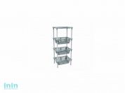 Этажерка "Krita mix" 4-х секционная, серая мистерия, BEROSSI (Изделие из пластмассы. Размер 401 х 278 х 935 мм)